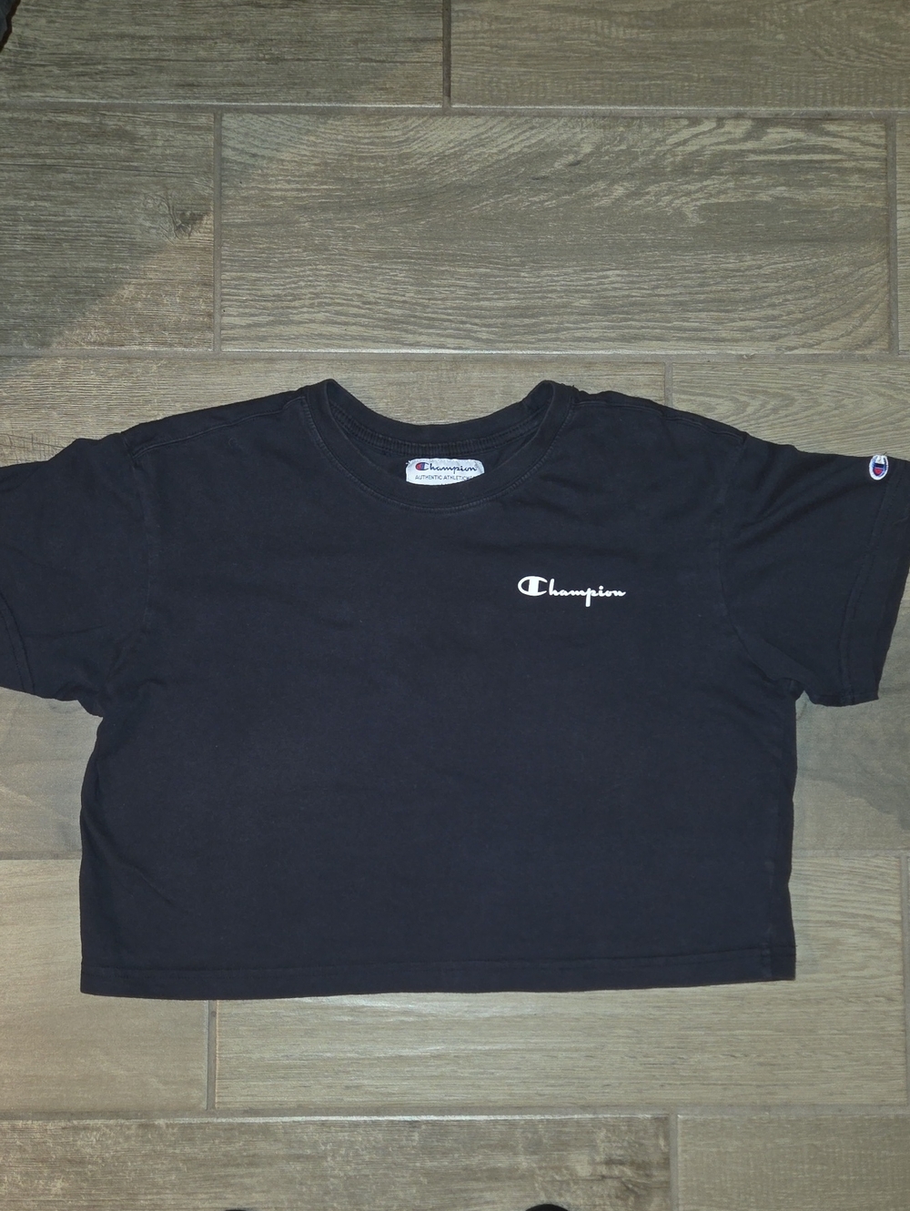 Champion Black Boxy Crop T-Shirt - Women